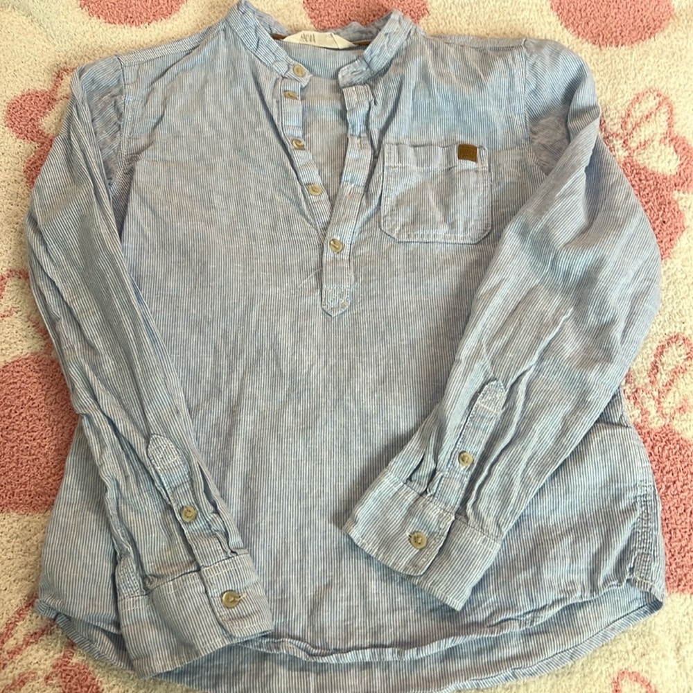 Blue and White Striped Top